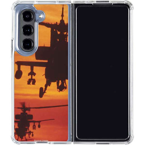 Four AH-64 Apache Helicopters Galaxy Z Fold5 5G Clear Case