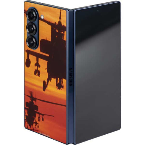 Four AH-64 Apache Helicopters Galaxy Z Fold6 Skin