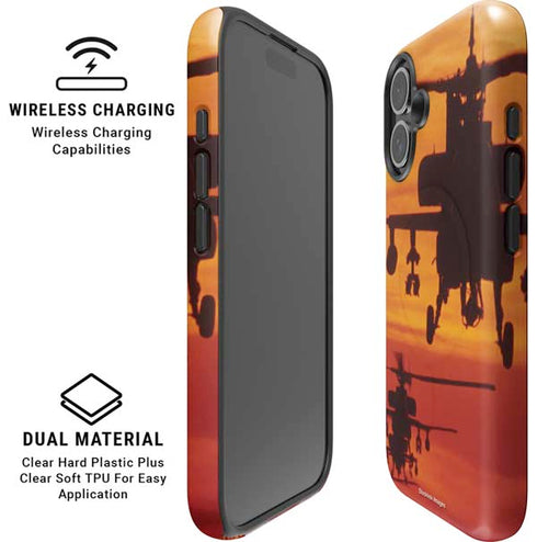 Four AH-64 Apache Helicopters iPhone 16 Magsafe Impact Case