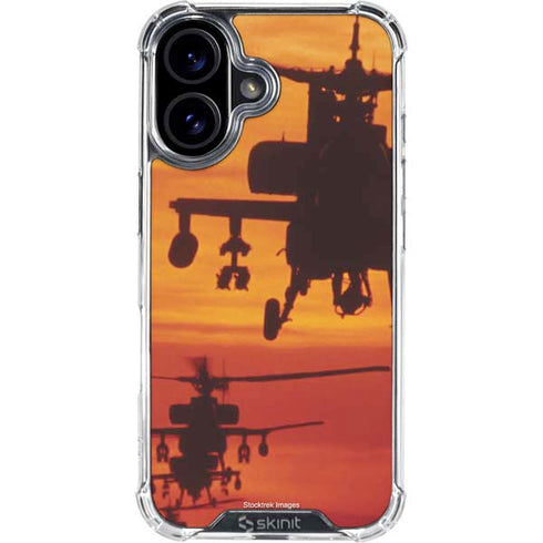 Four AH-64 Apache Helicopters iPhone 16 Plus Clear Case