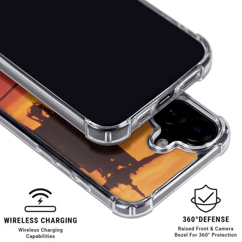 Four AH-64 Apache Helicopters iPhone 16 Plus Clear Case