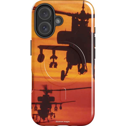 Four AH-64 Apache Helicopters iPhone 16 Plus Magsafe Impact Case