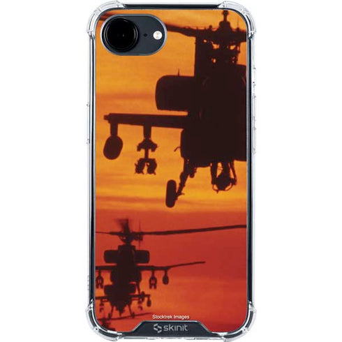 Four AH-64 Apache Helicopters iPhone 16e Clear Case