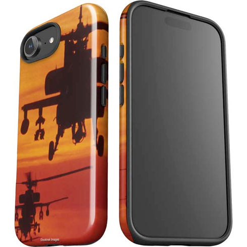 Four AH-64 Apache Helicopters iPhone 16e Impact Case