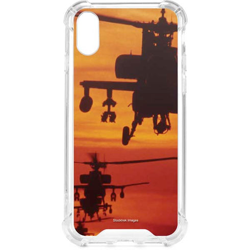Four AH-64 Apache Helicopters iPhone XS Clear Case