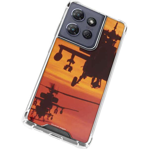 Four AH-64 Apache Helicopters Moto G Play 5G (2025) Clear Case