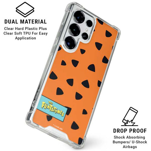 The Flinstones Fred Flintstone Outfit Pattern Galaxy S25 Ultra Clear Case