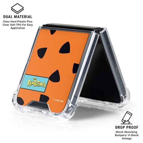 The Flinstones Fred Flintstone Outfit Pattern Galaxy Z Flip6 Clear Case