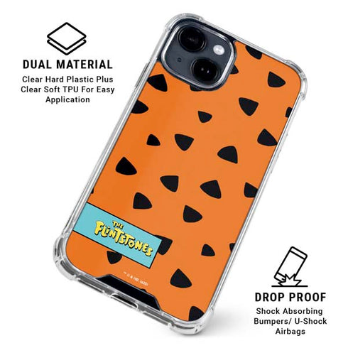 The Flinstones Fred Flintstone Outfit Pattern iPhone 15 Clear Case