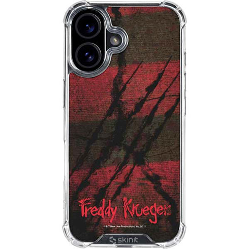 Nightmare on Elm Street Freddy Krueger Scratch iPhone 16 Plus Clear Case