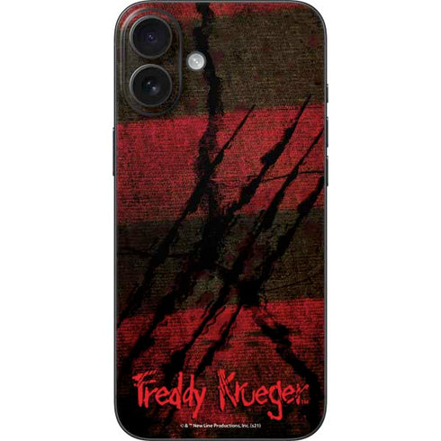 Nightmare on Elm Street Freddy Krueger Scratch iPhone 16 Plus Skin