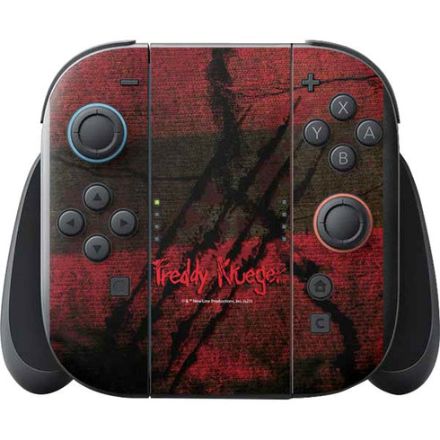 Nightmare on Elm Street Freddy Krueger Scratch Nintendo Switch 2 (2025) with Joy-Con Skin