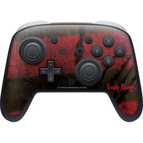 Nightmare on Elm Street Freddy Krueger Scratch Nintendo Switch 2 (2025) Pro Controller Skin