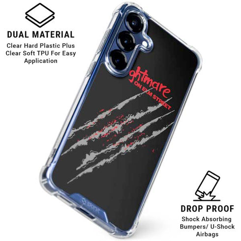 Nightmare on Elm Street Freddy Krueger Slash Galaxy S25 Plus Clear Case