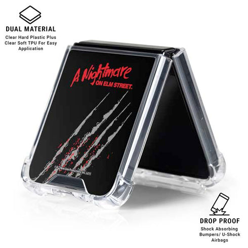 Nightmare on Elm Street Freddy Krueger Slash Galaxy Z Flip6 Clear Case