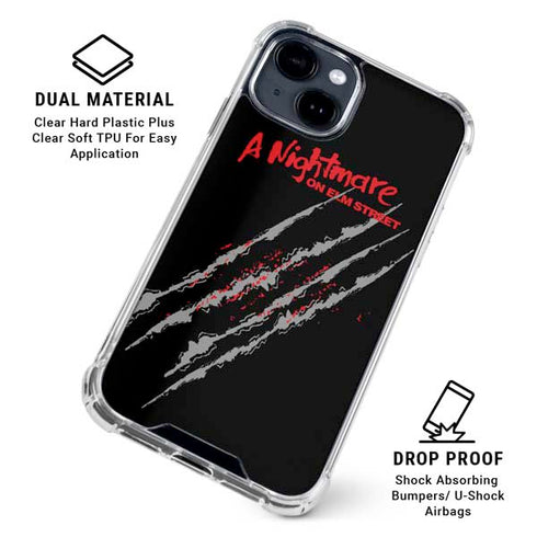 Nightmare on Elm Street Freddy Krueger Slash iPhone 15 Clear Case