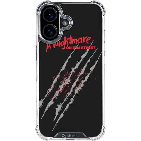 Nightmare on Elm Street Freddy Krueger Slash iPhone 16 Plus Clear Case