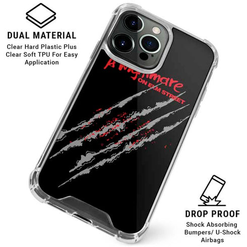 Nightmare on Elm Street Freddy Krueger Slash iPhone 16 Pro Max Clear Case