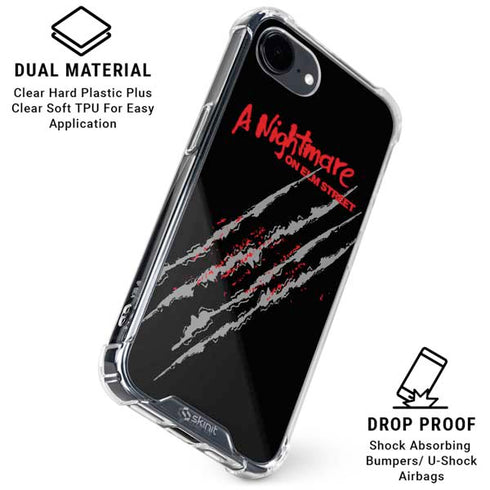 Nightmare on Elm Street Freddy Krueger Slash iPhone 16e Clear Case