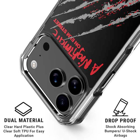 Nightmare on Elm Street Freddy Krueger Slash iPhone 17 Pro Clear Case