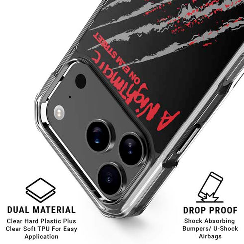 Nightmare on Elm Street Freddy Krueger Slash iPhone 17 Pro Max Clear Case