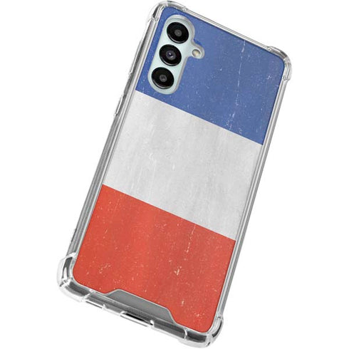 French Flag Distressed Galaxy A16 5G Clear Case