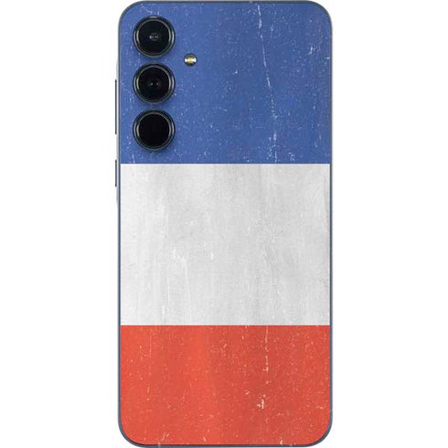 French Flag Distressed Galaxy A35 5G Skin