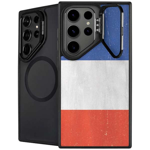 French Flag Distressed Galaxy S25 Ultra Kickstand Case
