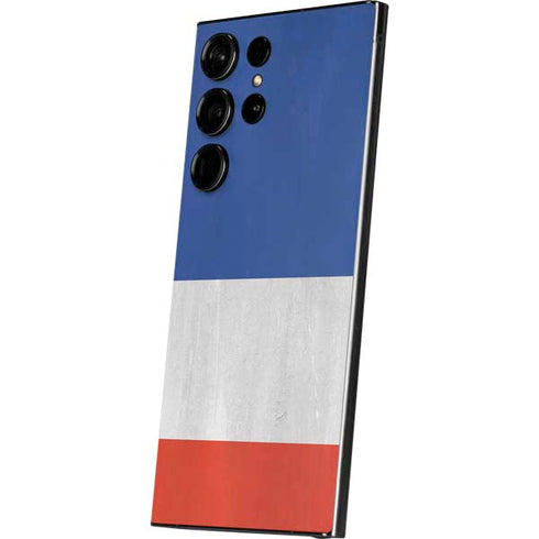 French Flag Distressed Galaxy S24 Ultra Skin