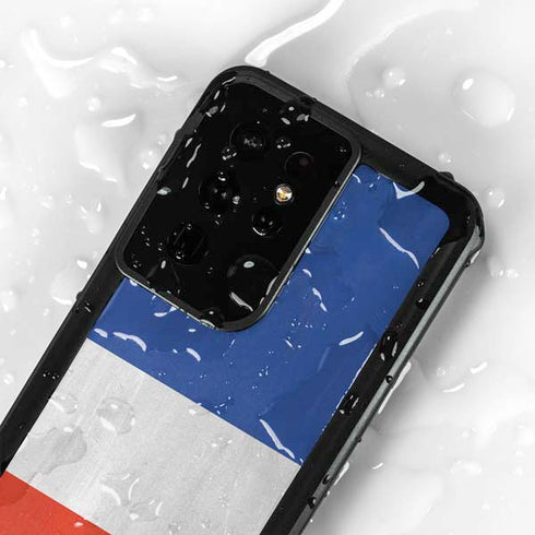 French Flag Distressed Galaxy S24 Ultra Waterproof Case