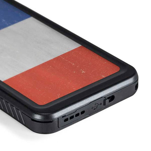 French Flag Distressed Galaxy S24 Waterproof Case