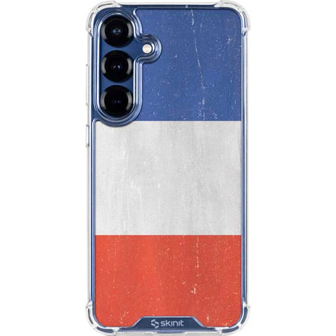 French Flag Distressed Galaxy S25 Plus Clear Case