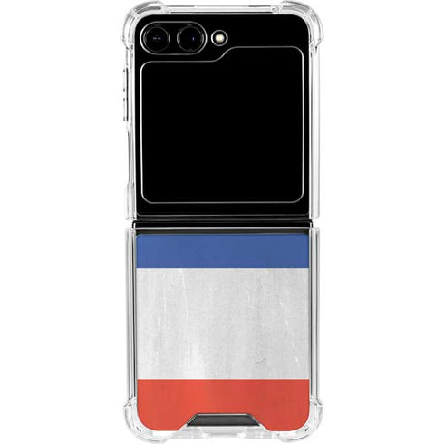 French Flag Distressed Galaxy Z Flip6 Clear Case