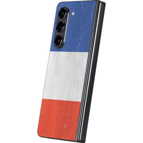 French Flag Distressed Galaxy Z Fold5 5G Skin