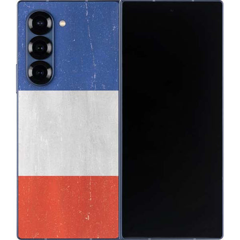 French Flag Distressed Galaxy Z Fold6 Skin