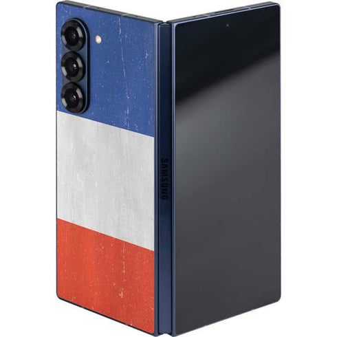 French Flag Distressed Galaxy Z Fold6 Skin