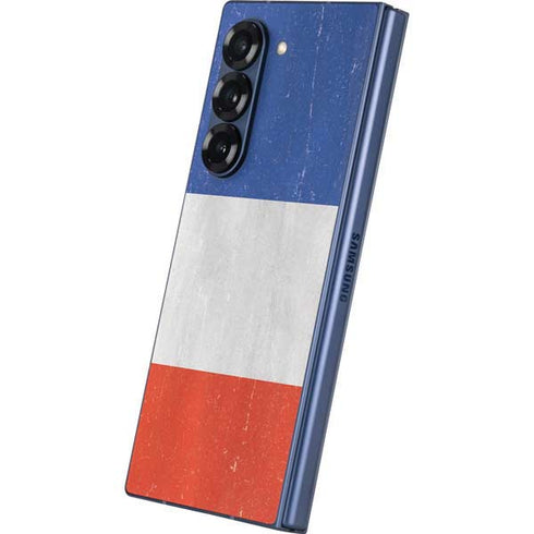 French Flag Distressed Galaxy Z Fold6 Skin