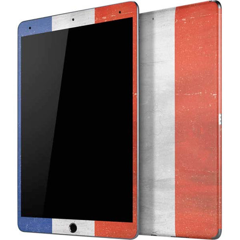 French Flag Distressed iPad Skins