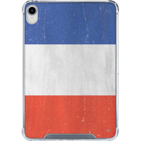 French Flag Distressed iPad 11th Gen (2025) Clear Case