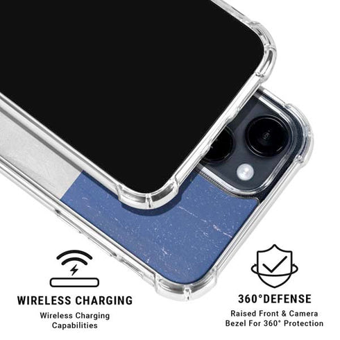 French Flag Distressed iPhone 15 Clear Case