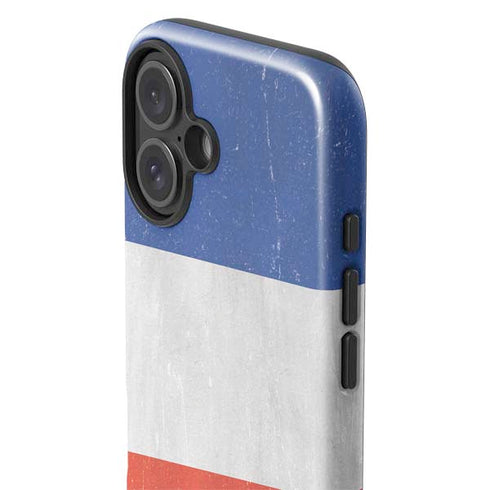 French Flag Distressed iPhone 16 Plus Impact Case