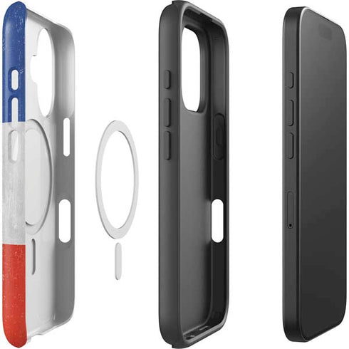 French Flag Distressed iPhone 16 Plus Magsafe Impact Case
