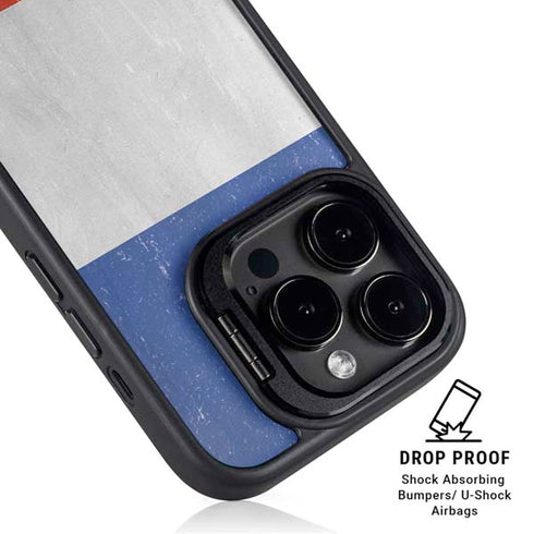 French Flag Distressed iPhone 16 Pro Kickstand Case