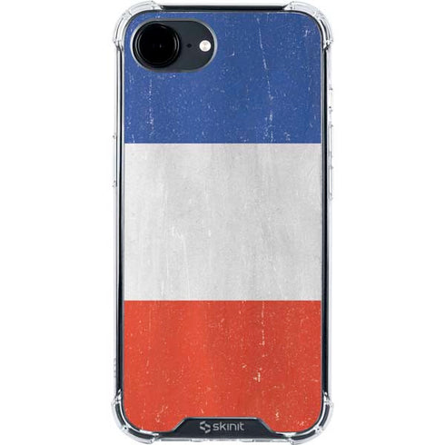 French Flag Distressed iPhone 16e Clear Case