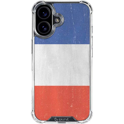 French Flag Distressed iPhone 17 Clear Case