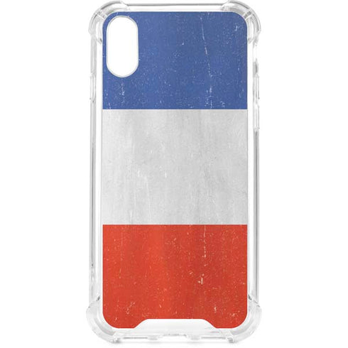 French Flag Distressed iPhone XS Clear Case