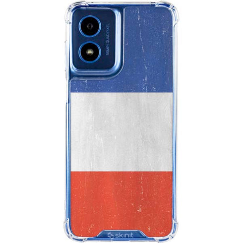 French Flag Distressed Moto G 5G (2024) Clear Case