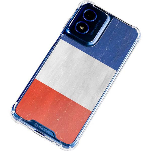 French Flag Distressed Moto G Play 4G (2024) Clear Case