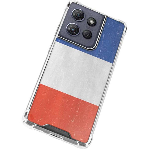 French Flag Distressed Moto G Play 5G (2025) Clear Case