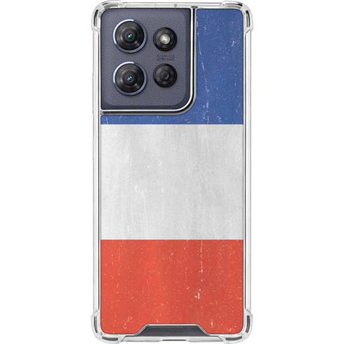 French Flag Distressed Moto G Stylus 5G (2025) Clear Case